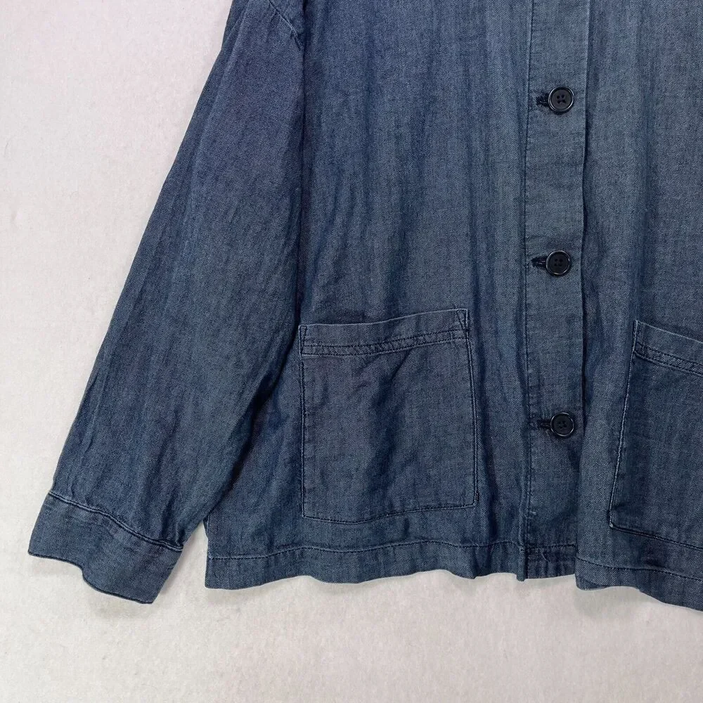 Eileen Fisher Indigo Jean Jacket - Picture 11 of 11